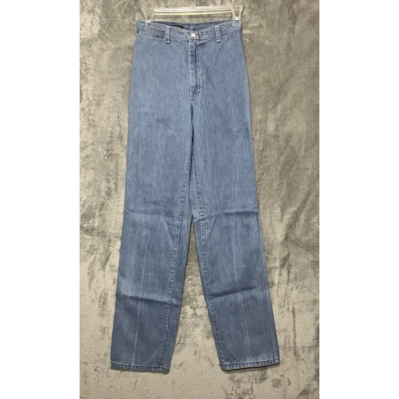 Vintage Zanzara Blue High Rise Flare Leg Jeans Size 6 80'S Hippy Western 25X32 - Picture 2 of 13